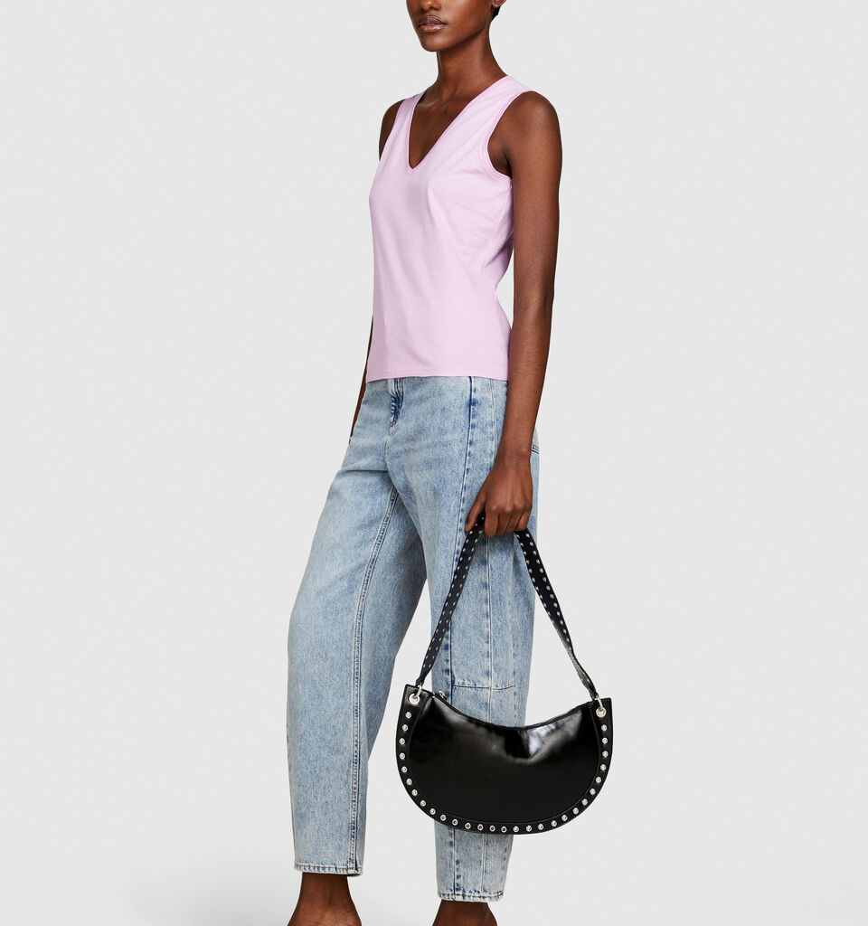 Tank top in 100% cotton - women's tops - Soft Pink | Sisley image number 2